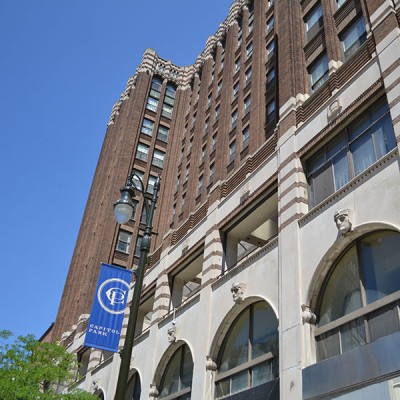 Exterior of The Albert Apartments, in downtown Detroit's Capitol Park.